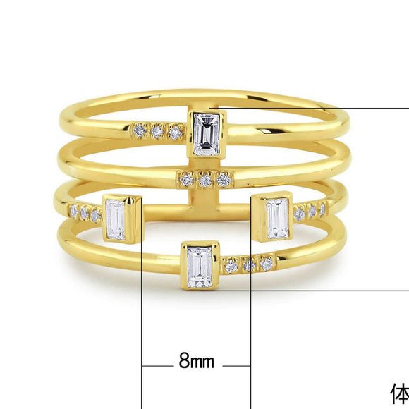 NEW 18K Yellow Gold Diamond Multi Band Ring - Picture 6 of 6